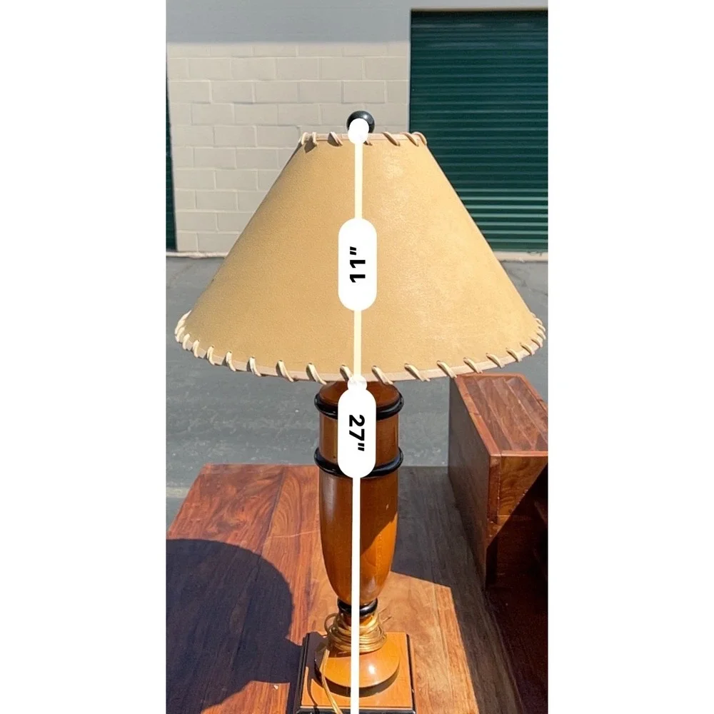 Vintage Robert Abbey Mid-Century Modern Maple Table Lamp Biedermeier Style